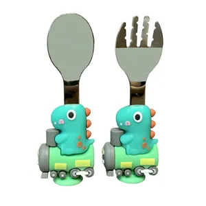 قاشق و چنگال کودک مدل دایناسور کد 2025