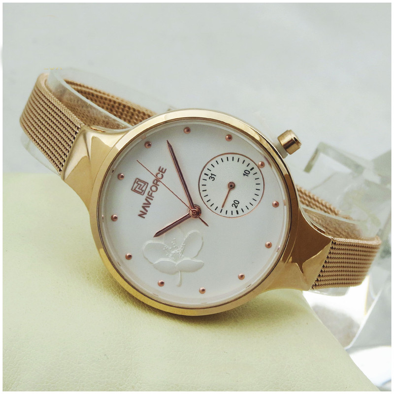 ساعت مچی عقربه ای زنانه نیوی فورس مدل N F 5001 RG W RG