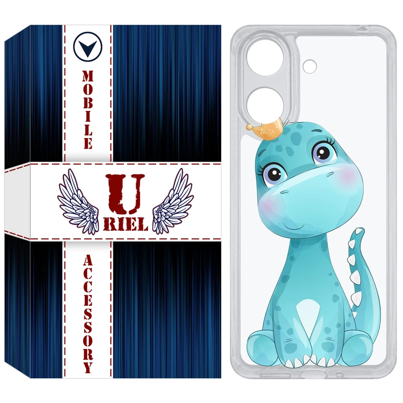 کاور یوریل مدل Clear کد 60 طرح دایناسور مناسب برای گوشی موبایل شیائومی Redmi 13C / Poco C65
