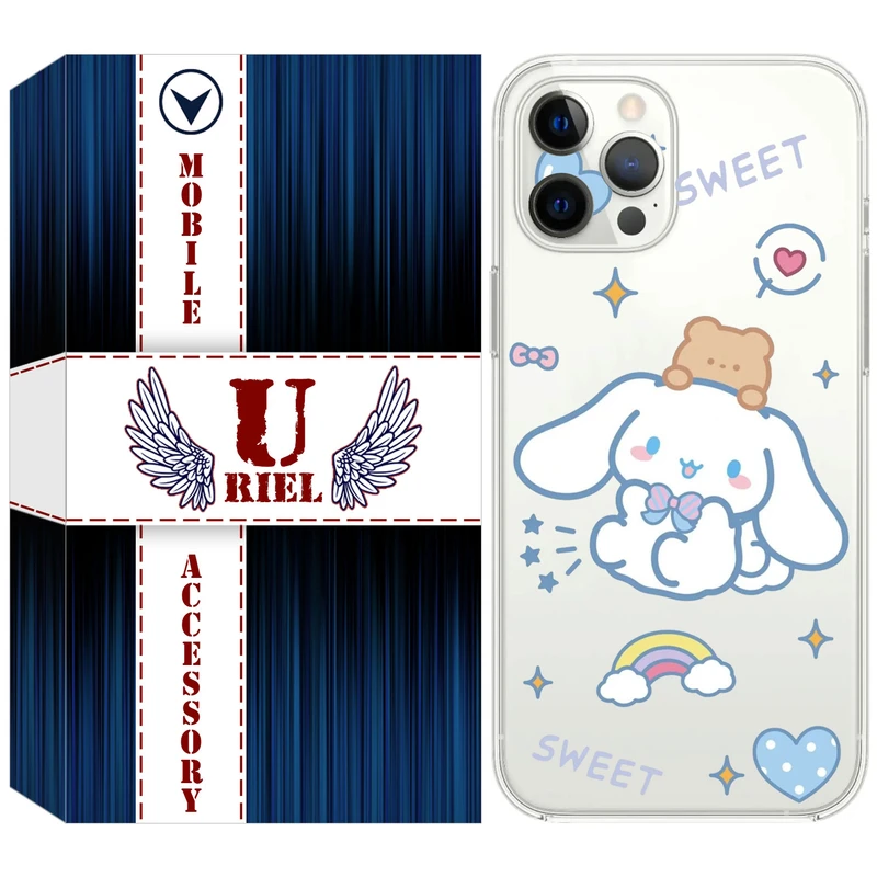 کاور یوریل مدل Clear کد 24 طرح خرگوش بامزه مناسب برای گوشی موبایل اپل iPhone 13 Pro Max
