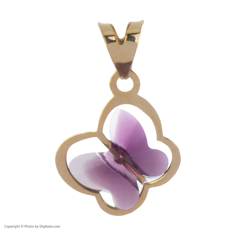 آویز گردنبند طلا 18 عیار زنانه مایا ماهک مدل MM1035 سنگ سواروسکی پروانه