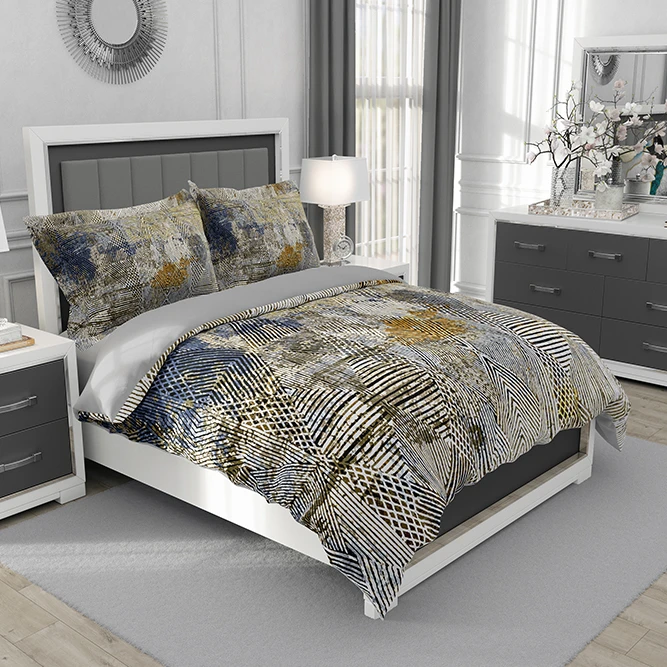 سرویس روتختی مدل پتینه هندسی 4882 تک نفره 5 تکه