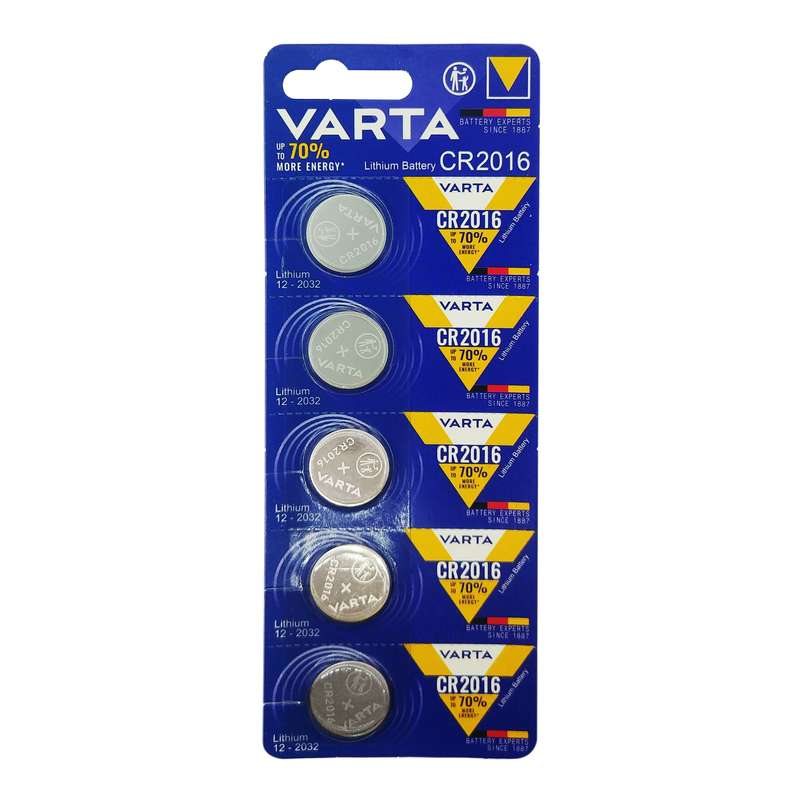 باتری سکه ای وارتا مدل CR 2016 بسته پنج عددی