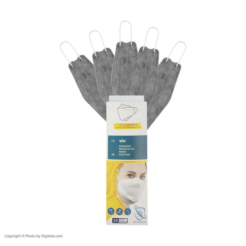 ماسک تنفسی سه بعدی مدل 111 بسته 25 عددی