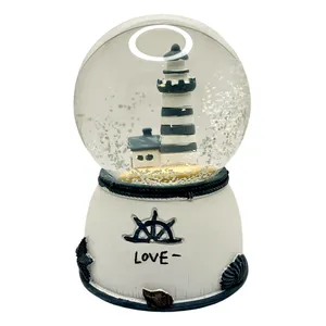 گوی موزیکال مدل Love طرح فانوس دریایی و کلبه عشق کد A4029