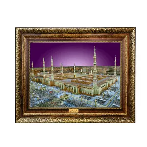 تابلو فرش ماشینی نقش نگار رضوی طرح مدینة النبی کد 525KH