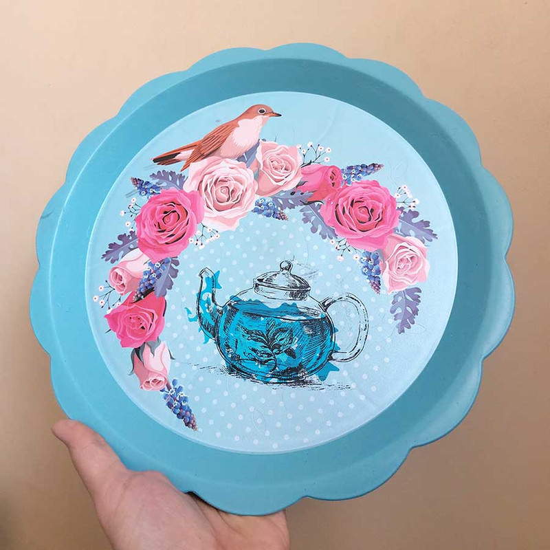 سینی مدل دایره طرح قوری