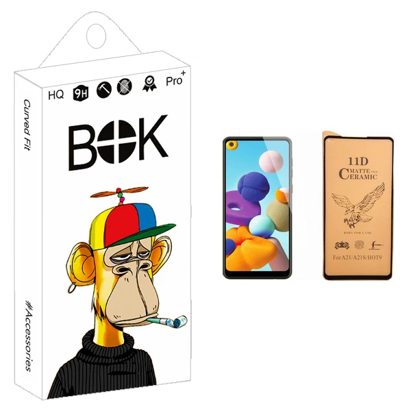 محافظ صفحه نمایش سرامیکی بوک مدل +HD مناسب برای گوشی موبایل سامسونگ Galaxy A21