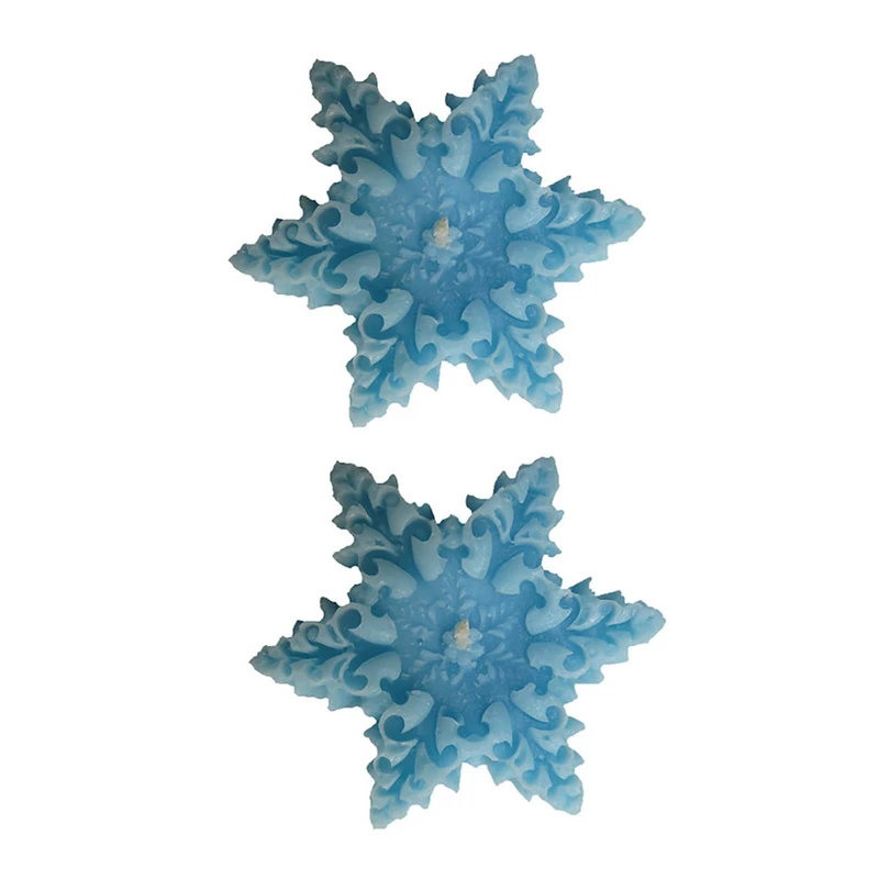 شمع دست ساز مدل دانه برف مجموعه 2 عددی