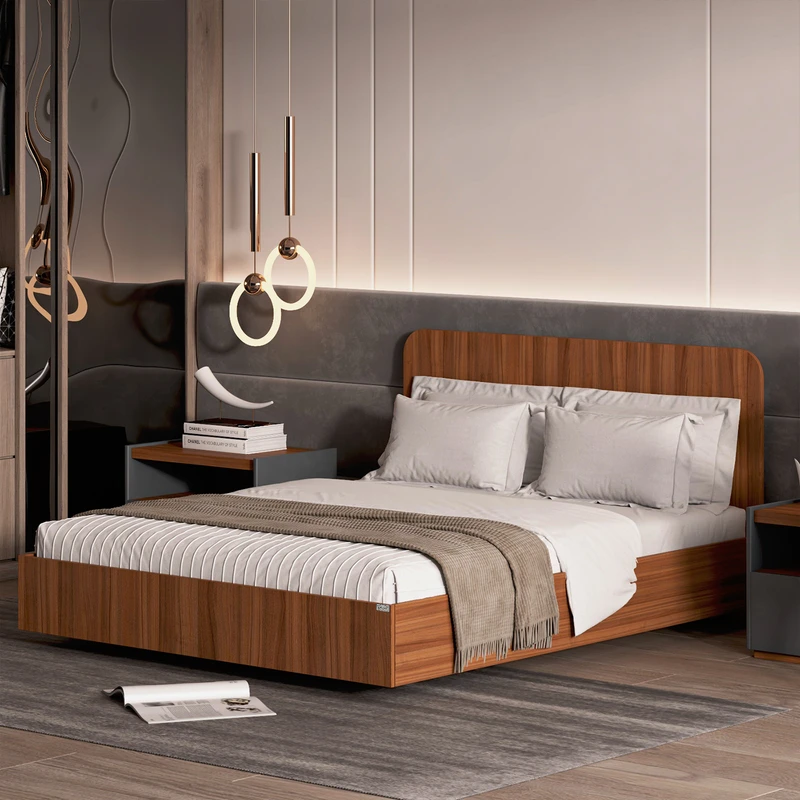 تخت خواب ملامینه دو نفره اعیان مدل FH913 سایز 160x200 سانتی متر