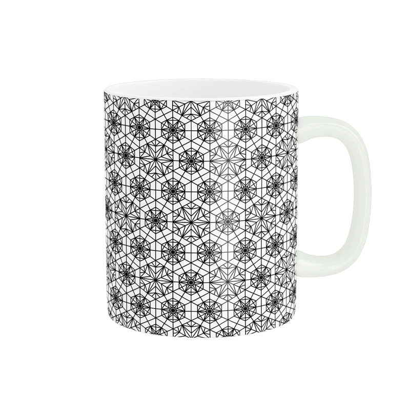 ماگ پاد آفرین طرح مینیمال هندسی ستاره و شش ضلعی کد BW11
