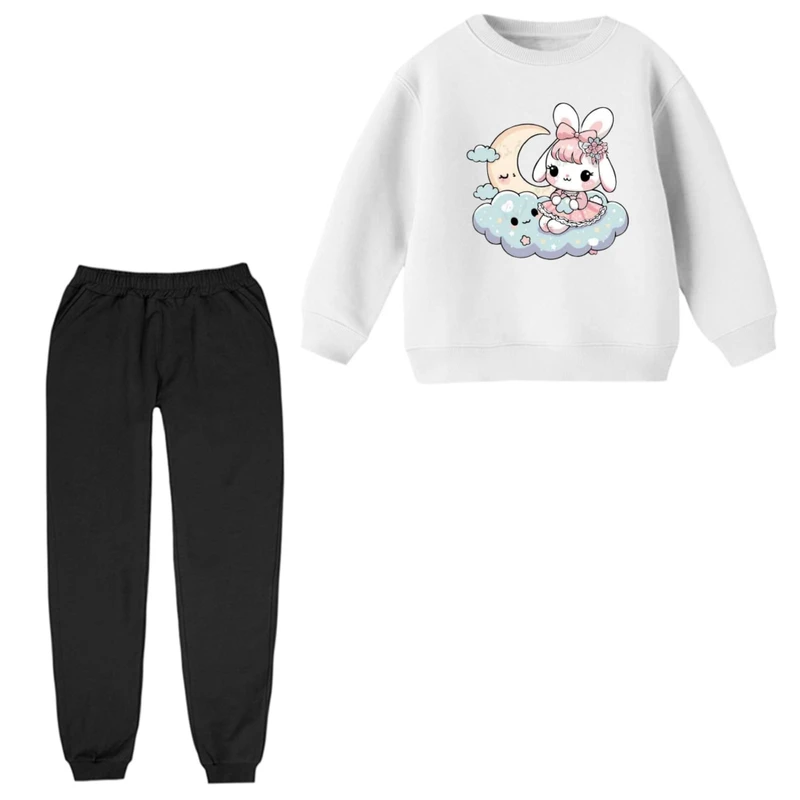 ست سویشرت و شلوار راحتی بچگانه مدل خرگوش و ابر 