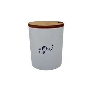 بانکه سرامیکی مدل تکست طرح زرد چوبه