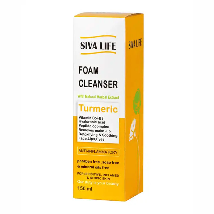 فوم شستشو صورت سیوا لایف مدل Turmeric حجم 150 میلی لیتر
