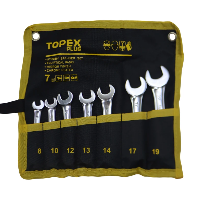 آچار یکسر تخت و یکسر رینگی تاپکس مدل YP-8-19MM سایز 8 تا 19 میلی متر  مجموعه 7 عددی 