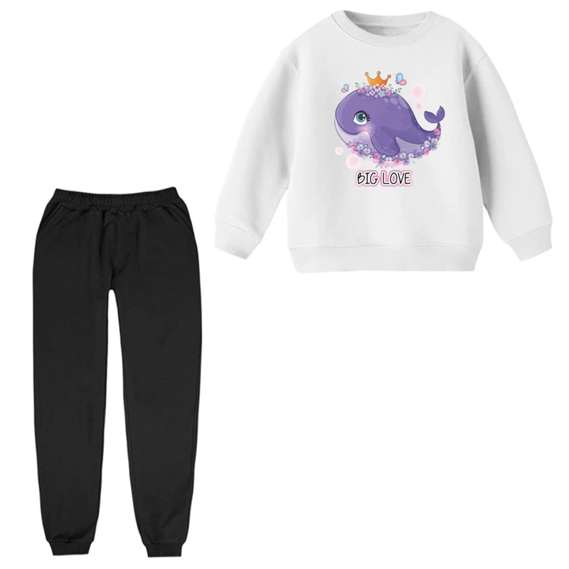 ست سویشرت و شلوار راحتی بچگانه مدل نهنگ تاجدار 