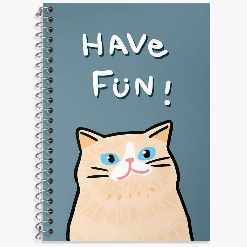 دفتر لغت 50 برگ خندالو طرح گربه کیوت کد N1360