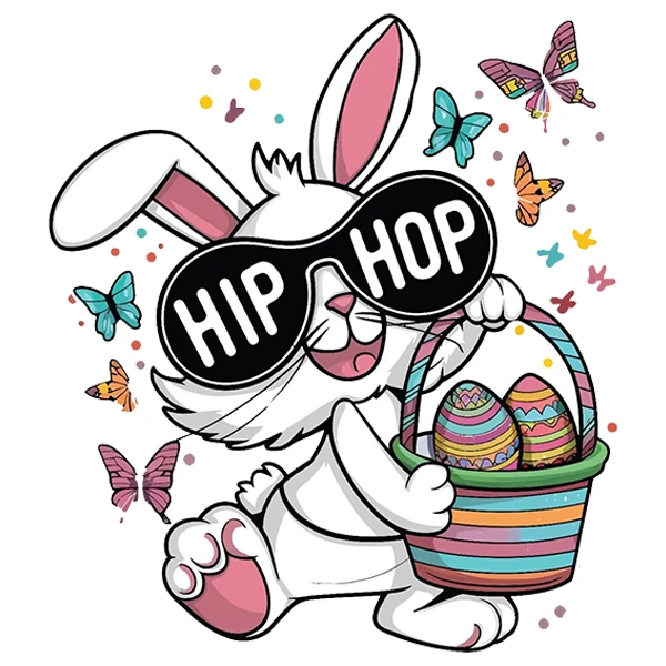  استیکر پارچه و لباس پاد آفرین طرح خرگوشی کد 4630