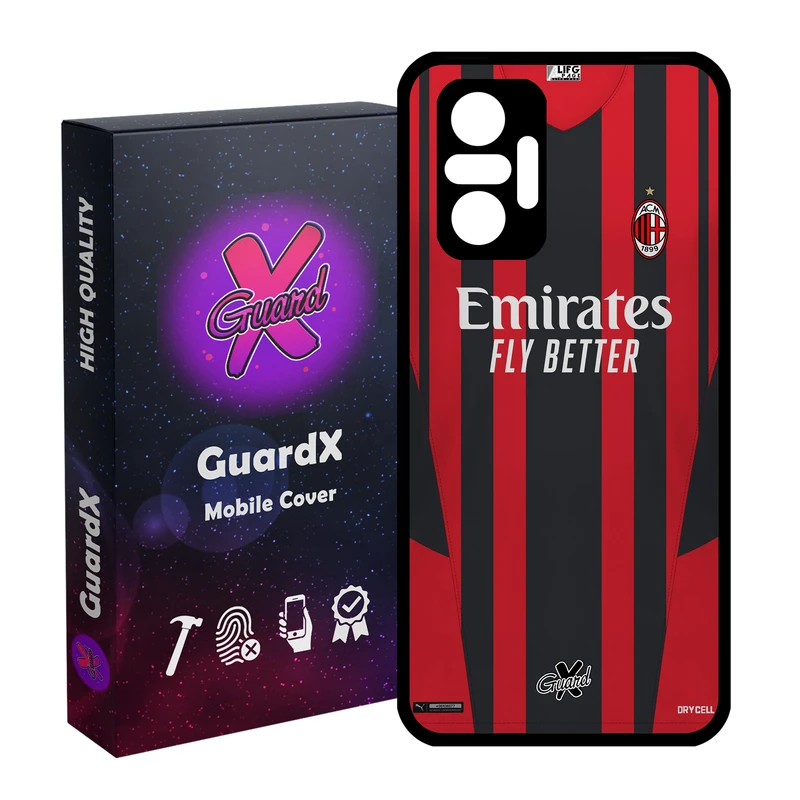 کاور گارد ایکس طرح AC Milan مدل Glass10399 مناسب برای گوشی موبایل شیائومی Redmi Note 10 Pro / Note 10 Pro Max