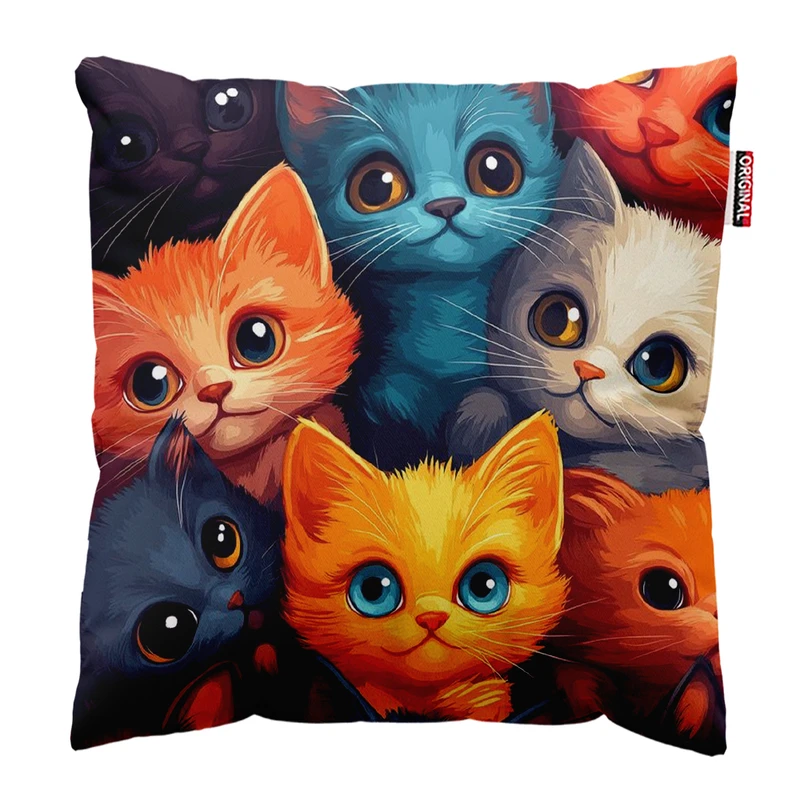 کوسن پاد آفرین مدل گربه کیوت بامزه فانتزی کد PK401933 سایز 40*40 سانتی متر