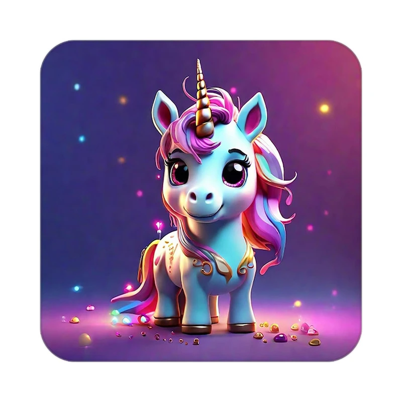 زیر لیوانی کاکتی طرح اسب تک شاخ و یونیکورن مدل mp30918