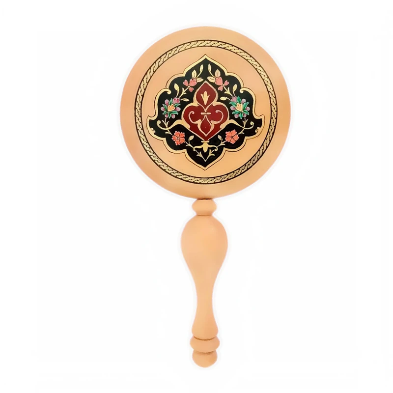آینه چوبی طرح گلی