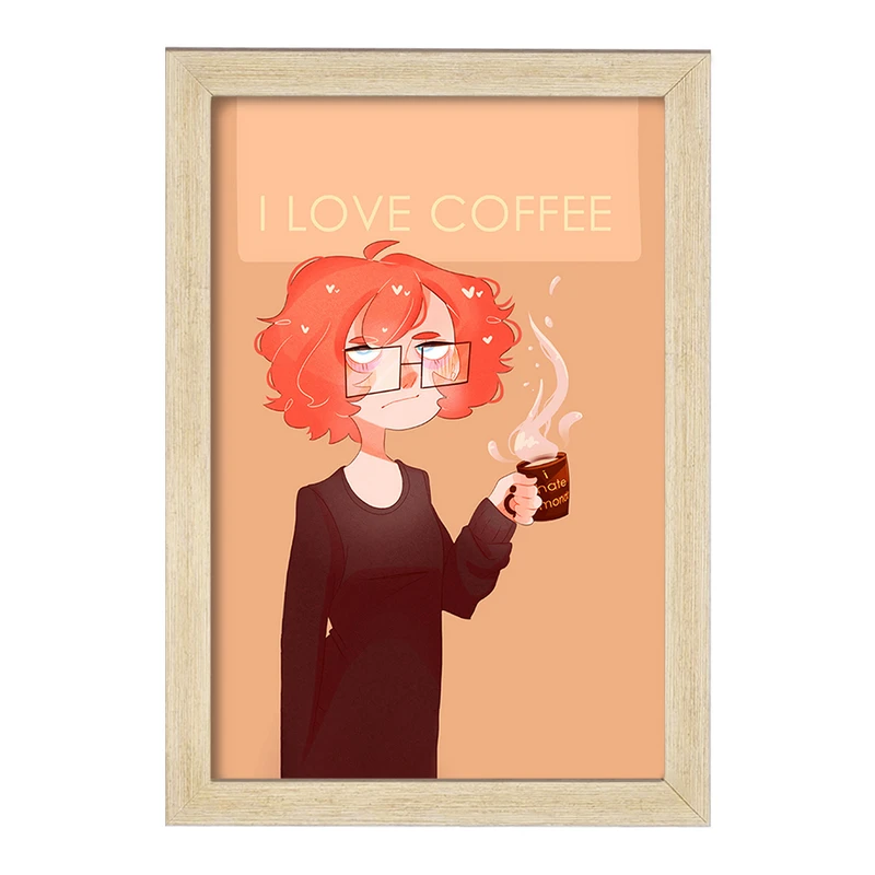 تابلو خندالو مدل I Love Coffee کد F2506