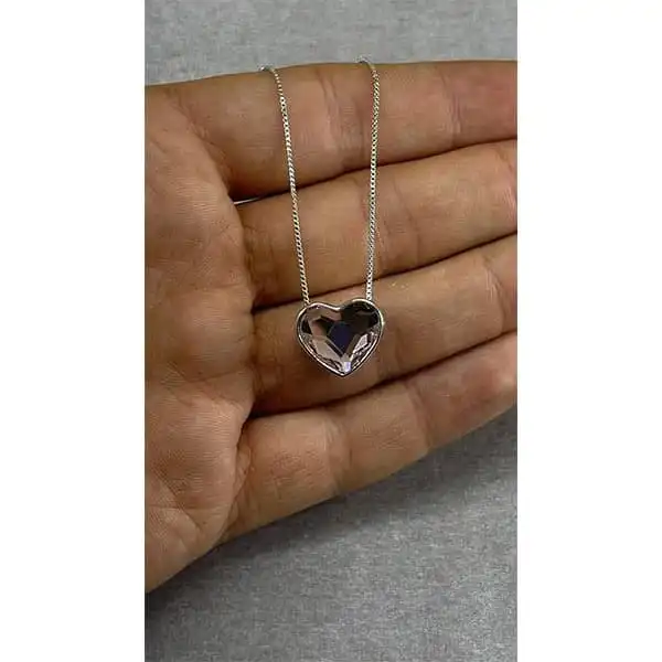 گردنبند زنانه سواروسکی مدل قلب دو رو کد 195223