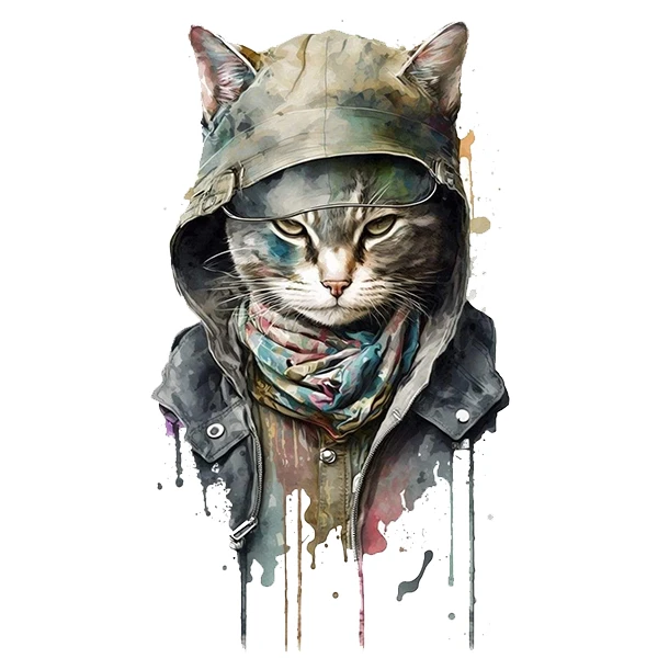  استیکر پارچه و لباس پاد آفرین طرح گربه کد 4409