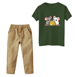 ست تی‌شرت و شلوار دخترانه مدل موش های شکمو