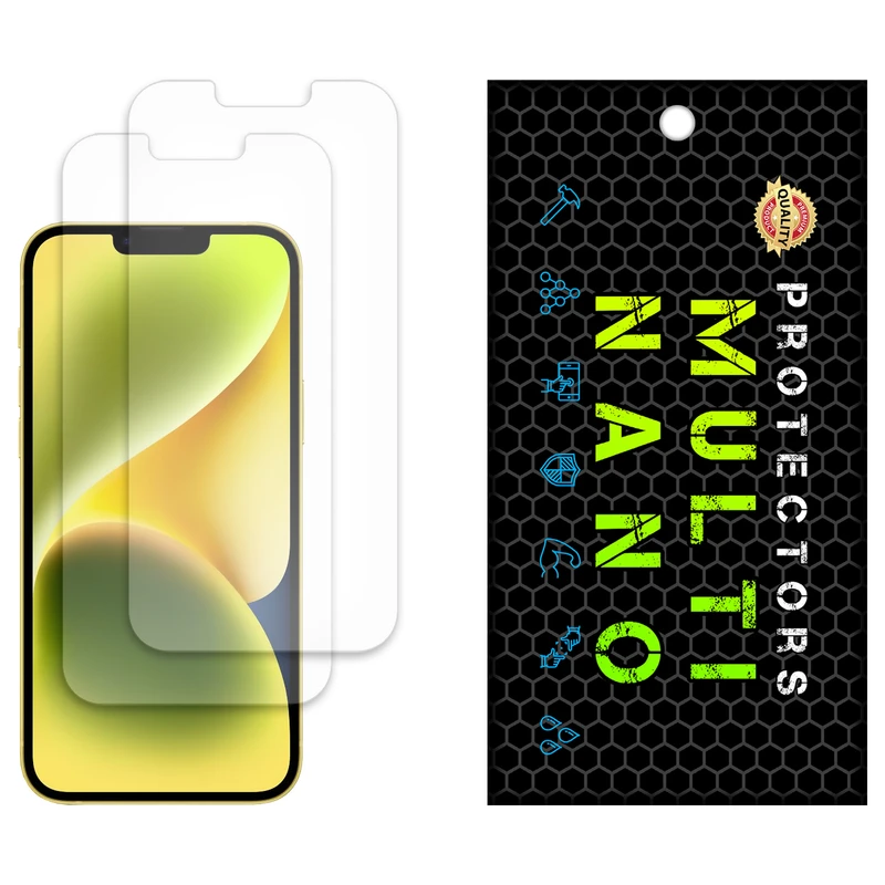 محافظ صفحه نمایش آنتی رفلکس مولتی نانو مدل X-S2M مناسب برای گوشی موبایل اپل iPhone 14 بسته دو عددی