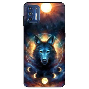 Megafone Wolf and Moon 8006 Cover For Motorola Moto G9 Plus