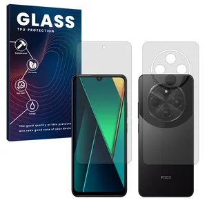 Glass Resistant model transparent screen protector suitable for Xiaomi Poco C75 mobile phone along with the back of the phone
