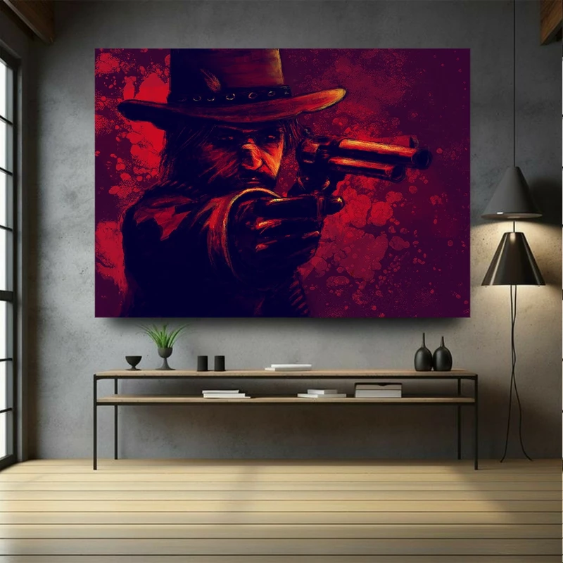 پوستر پارچه ای طرح گیم RED DEAD مدل تفنگدار حرفه ای کد GR64