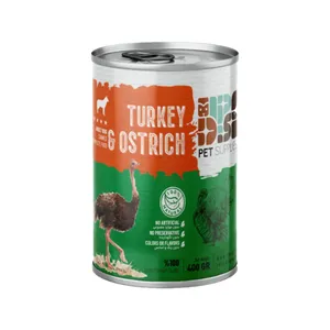 کنسرو غذای توله سگ دی پی اس مدل نچرال طعم بوقلمون و شترمرغ وزن ۴۰۰ گرم