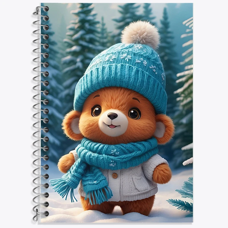 دفتر زبان 50 برگ خندالو مدل سه خط طرح خرس کیوت کد F7040