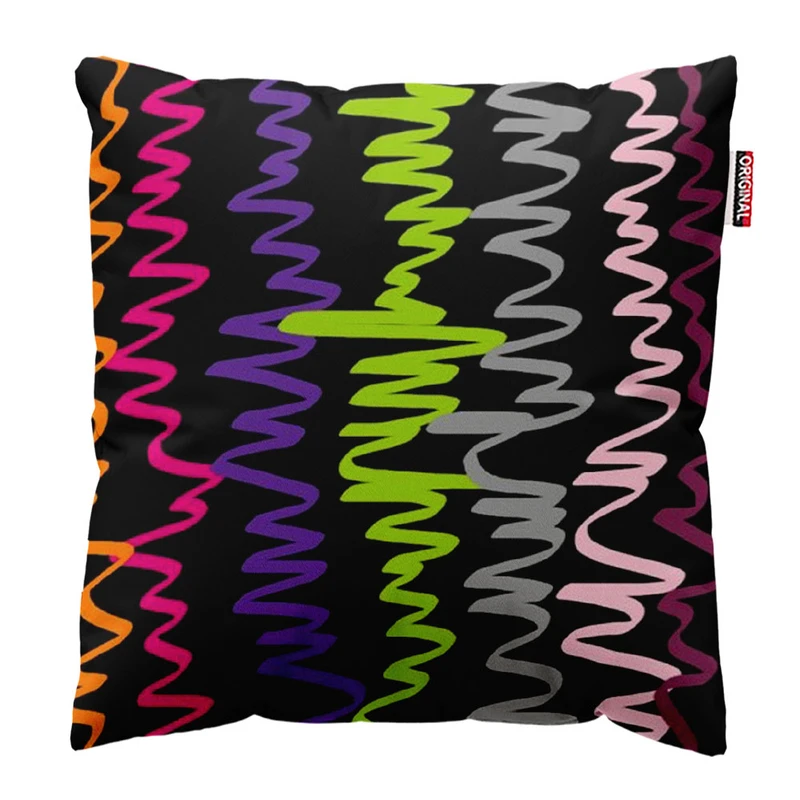 کوسن پاد آفرین طرح خط رنگی کد 2930 سایز 30*30 سانتی متر