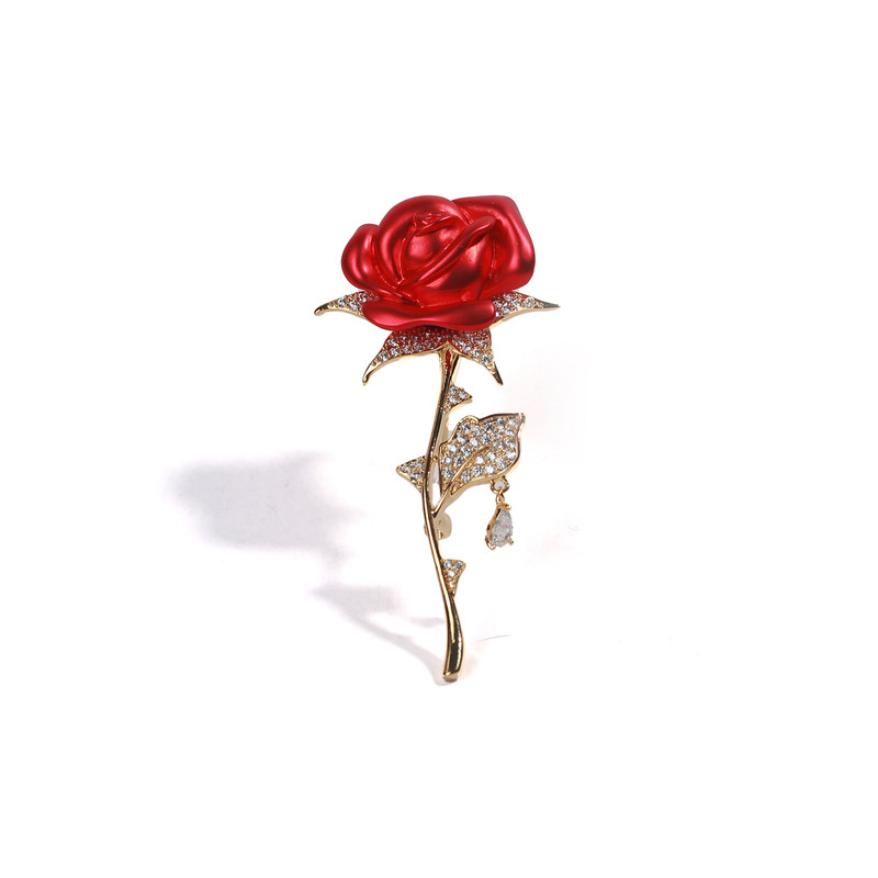 گل سینه زنانه مدل نگین دار طرح گل رز کد 112006114 گل سینه زنانه مدل نگین دار طرح گل رز کد 112006114