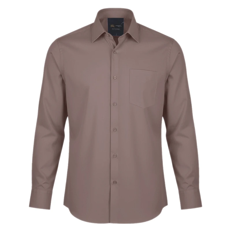 پیراهن آستین بلند یقه برگردان مردانه مدل کلاسيک YF4546