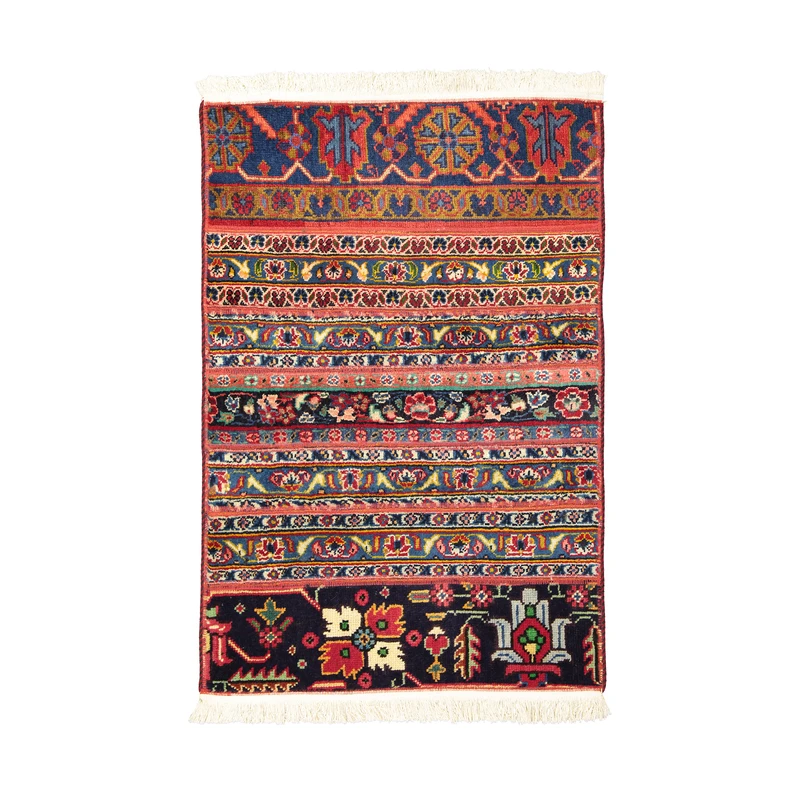 کلاژ فرش دستبافت یک متری مدل چهل تکه کاشان کد 1024