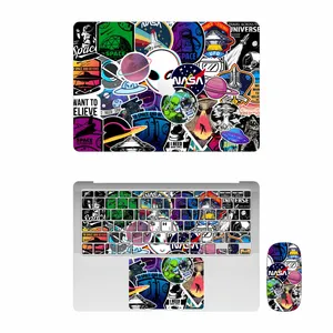 برچسب تزئینی اس ای گییرز مدل Space Sticker Bomb مناسب برای مک بوک ایر 13 اینچی به همراه برچسب کیبورد و ماوس