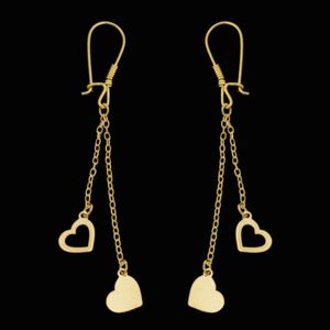 گوشواره طلا 18 عیار زنانه طلای مستجابی مدل قلب کد 670164