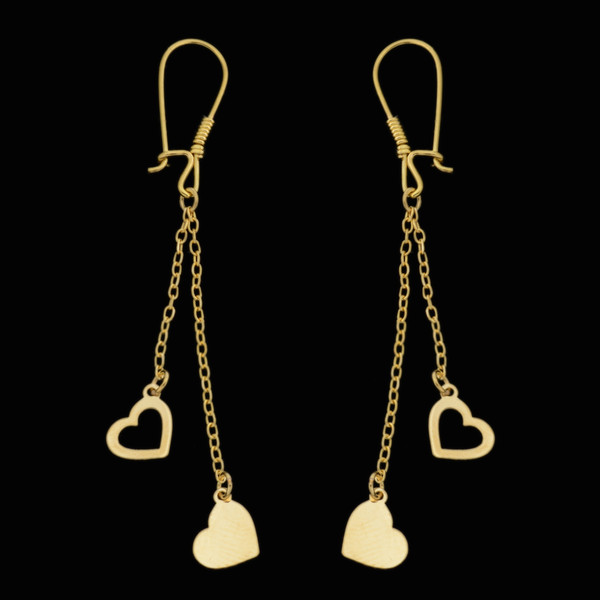 گوشواره طلا 18 عیار زنانه طلای مستجابی مدل قلب کد 670164
