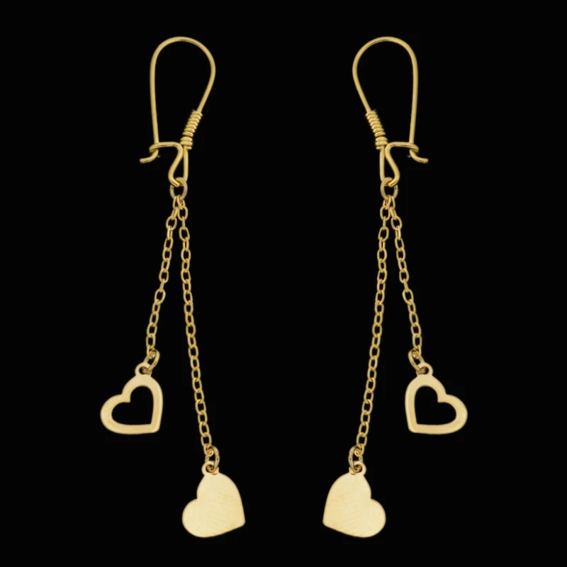 گوشواره طلا 18 عیار زنانه طلای مستجابی مدل قلب کد 670164
