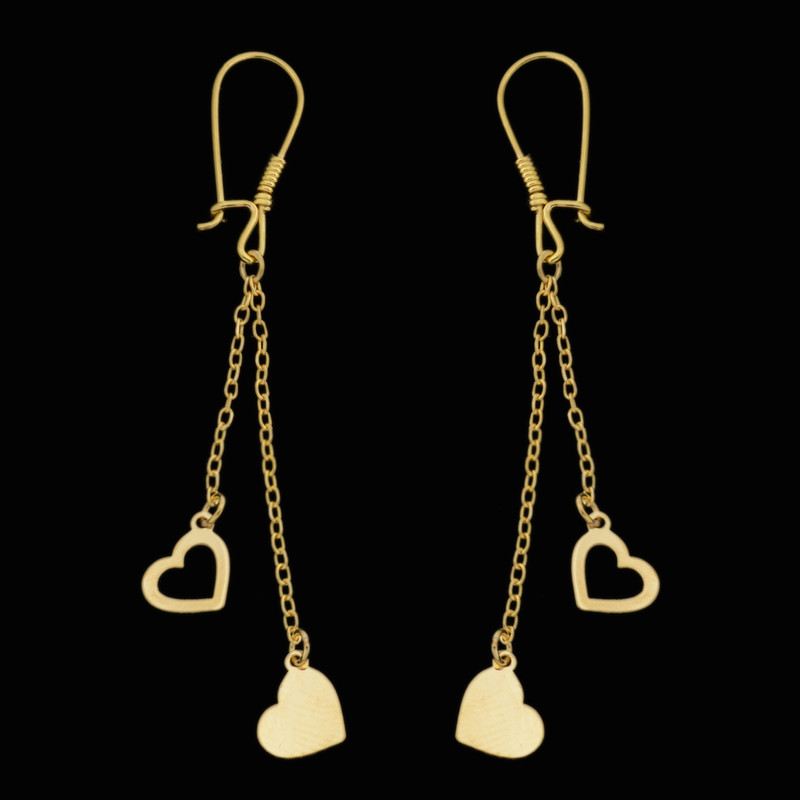 گوشواره طلا 18 عیار زنانه طلای مستجابی مدل قلب کد 670164