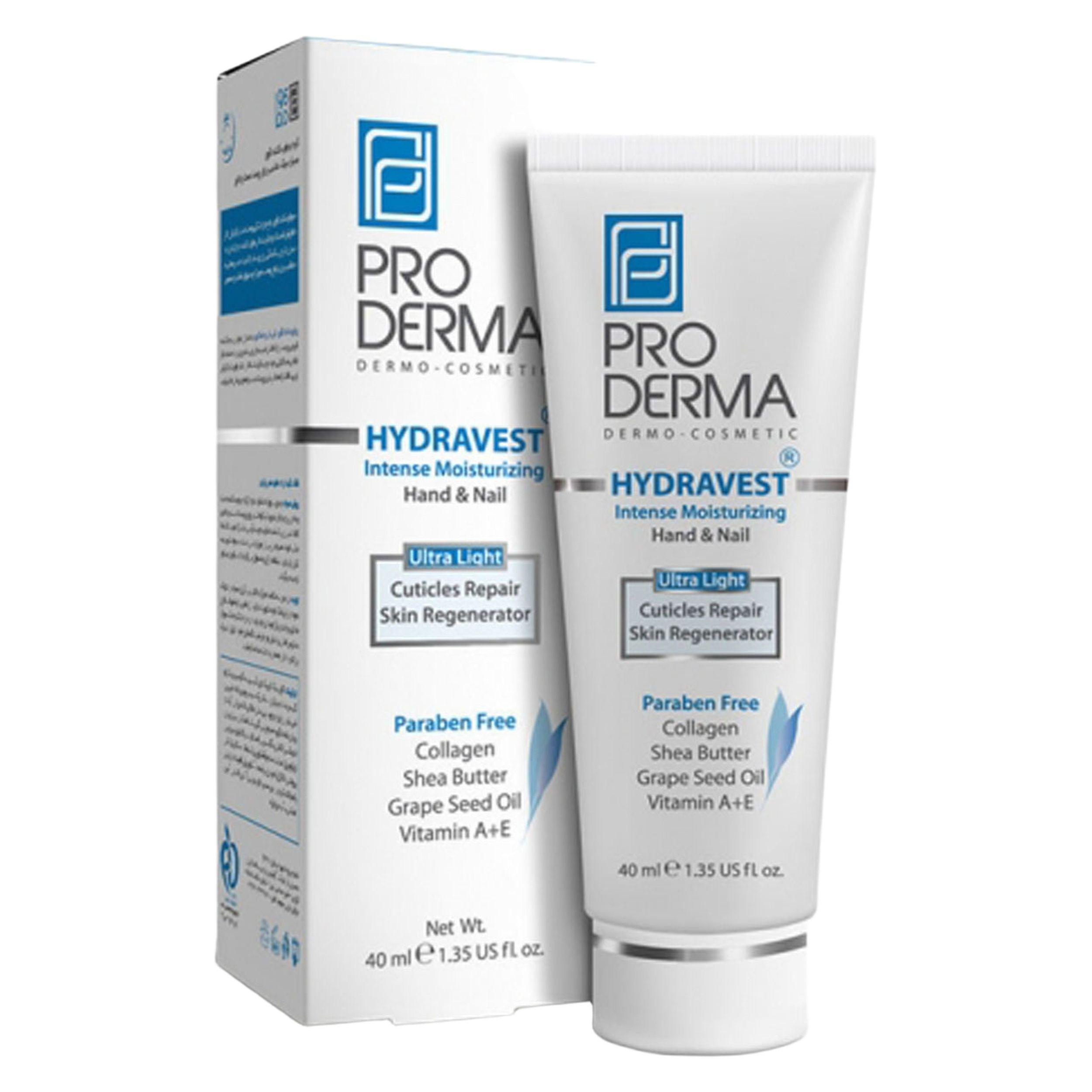 کرم مرطوبکننده دست و ناخن پرودرما مدل HYDRAVEST حجم 40 میلیلیتر