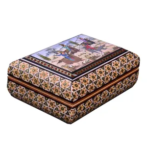 جعبه جواهرات خاتم کاری طرح چوگان بازی کد 14 LG-TKH