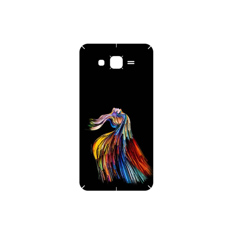 برچسب پوششی ماهوت مدل Rainbow Hair Digital Art مناسب برای گوشی موبایل سامسونگ Galaxy J7 2015