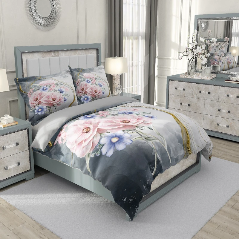 سرویس روتختی مدل دسته گل دو نفره 6 تکه