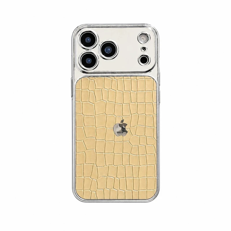 کاور مدل PU Leather طرح کروکدیل مناسب برای گوشی موبایل اپل Iphone 16 pro max